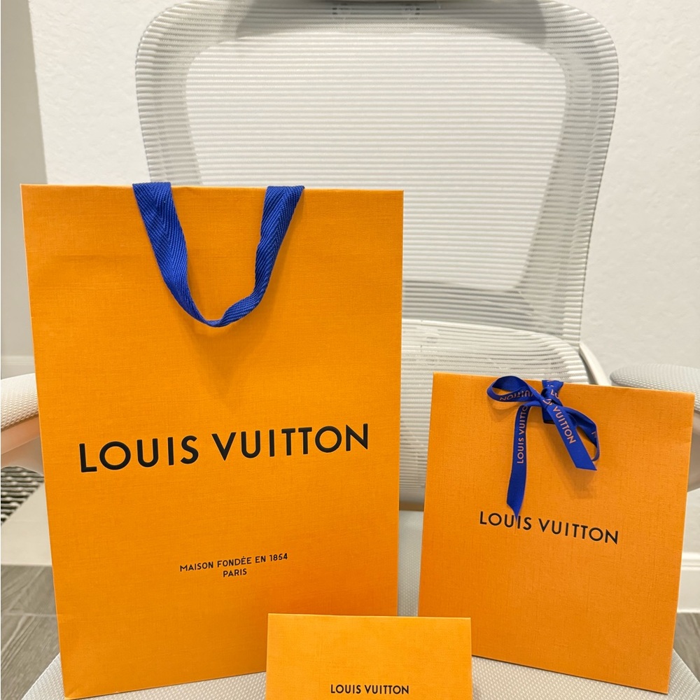 Louis Vuitton Shopping Paper Bags Orange Blue